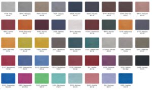 Nuancier des 44 coloris de cuir microfibre série W12